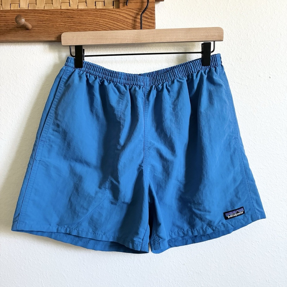 Patagonia Baggies 5 Inch Drawstring Hiking Swim Nylon Shorts Blue Mens Medium